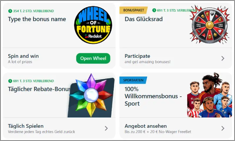 RedSlot Casino Boni